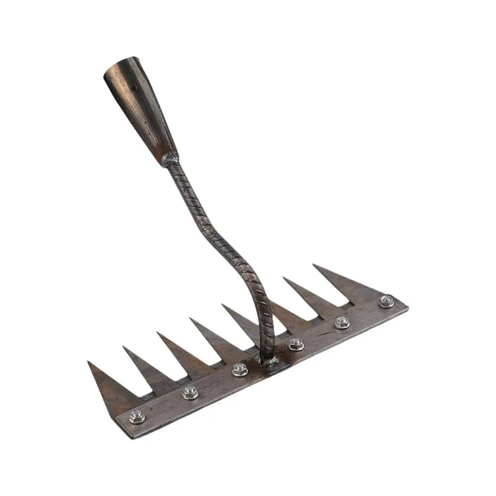 Handrechen aus Karbonstahl mit 5 bis 8 Zinken, Gartenrechen zum Lockern, Jaten und Reinigen von Beeten
