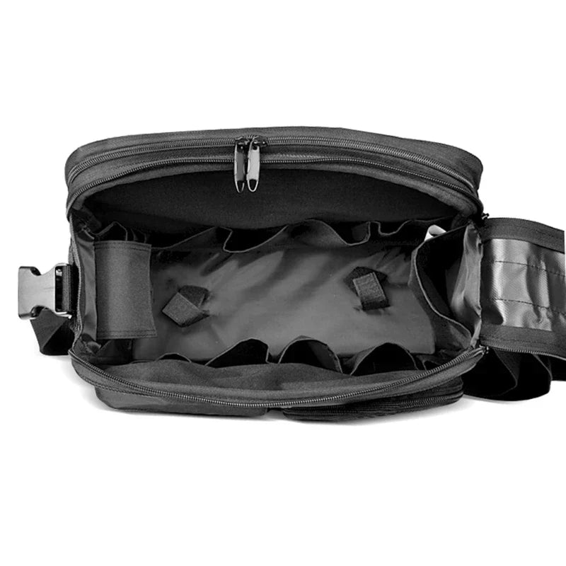 Werkzeugtasche mit Schultergurt aus 600D Oxford-Gewebe, Tragbare Werkzeugtasche mit Reflektierendem Streifen und Aufbewahrungsfächern