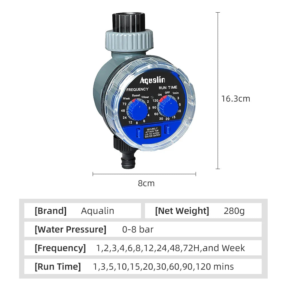 Bewasserungstimer mit Kugelventil, Automatischer Bewasserungscomputer fur Gartenschlauch, Analoger Wasserzeitschalter