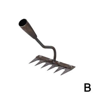 Handrechen aus Karbonstahl mit 5 bis 8 Zinken, Gartenrechen zum Lockern, Jaten und Reinigen von Beeten