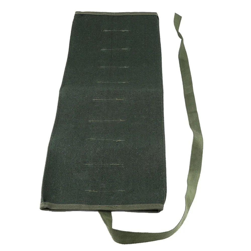Werkzeug-Rolltasche aus Canvas mit 10 Fächern, Faltbare Aufbewahrungstasche fur Garten- und Handwerkzeuge
