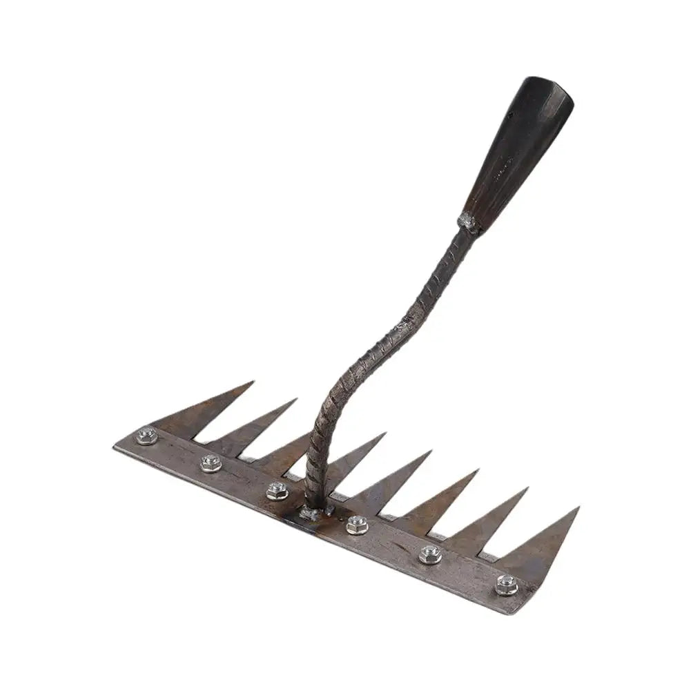 Handrechen aus Karbonstahl mit 5 bis 8 Zinken, Gartenrechen zum Lockern, Jaten und Reinigen von Beeten