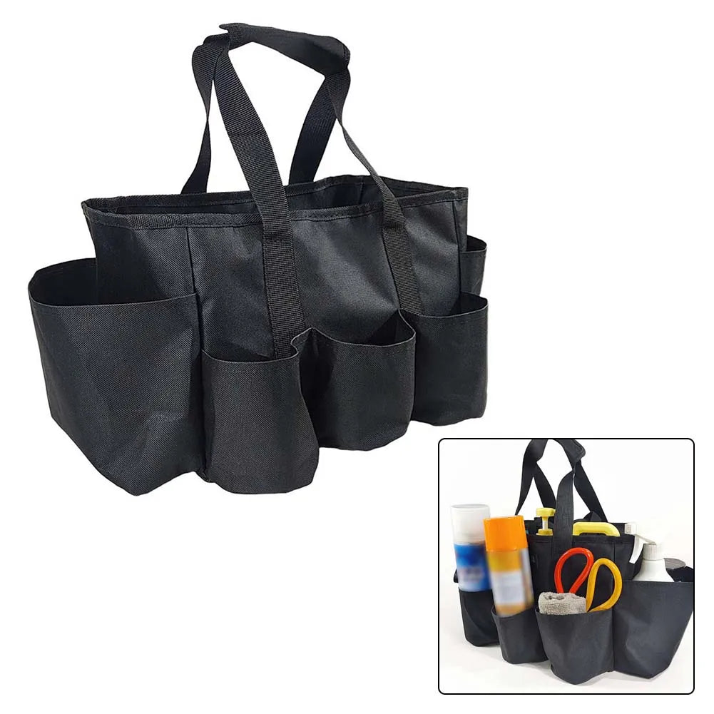 Gartentasche aus 600D Oxford-Gewebe, Werkzeugtasche mit Tragegriff und 7 Außentaschen, Organizer fur Gartenwerkzeuge