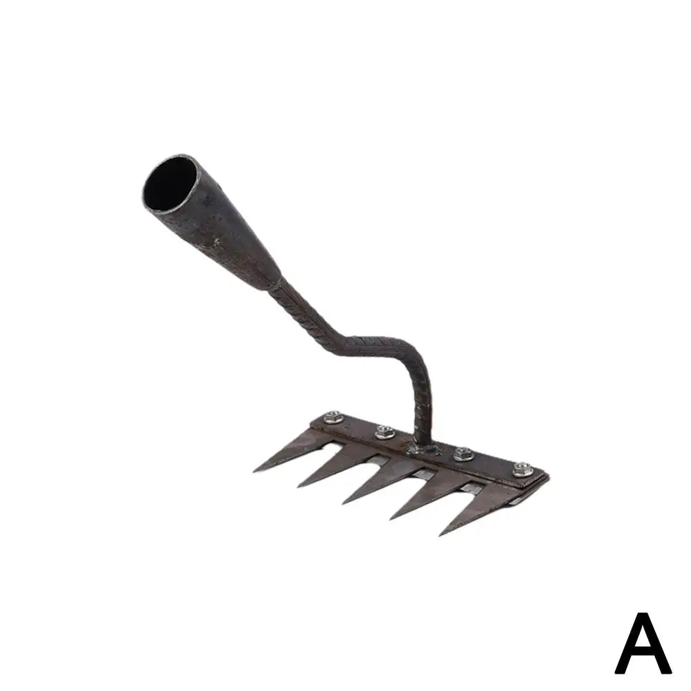 Handrechen aus Karbonstahl mit 5 bis 8 Zinken, Gartenrechen zum Lockern, Jaten und Reinigen von Beeten