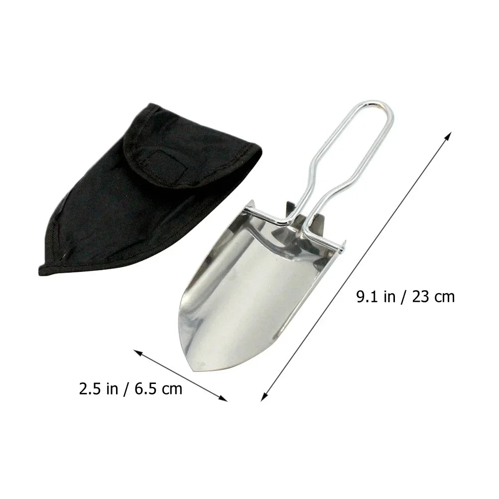 Klappspaten aus Edelstahl mit Aufbewahrungstasche, Kompakter Gartenspaten fur Garten, Camping und Outdoor
