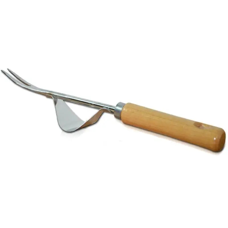 Hand-Unkrautstecher mit Holzgriff, Manueller Unkrautentferner aus Edelstahl, Wurzelentferner fur Garten, 31 cm