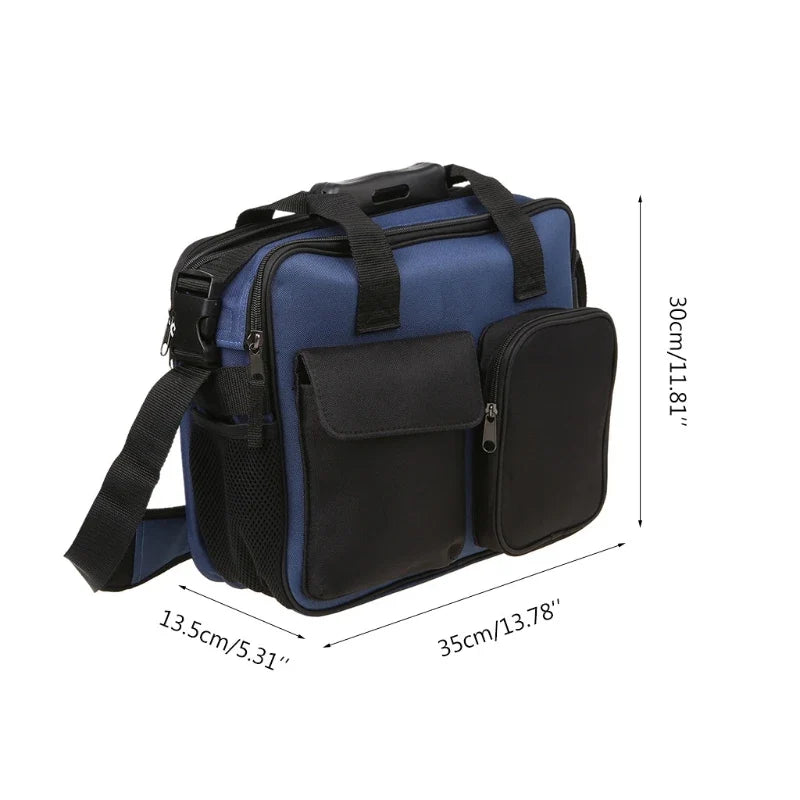 Werkzeugtasche mit Schultergurt aus 600D Oxford-Gewebe, Tragbare Werkzeugtasche mit Reflektierendem Streifen und Aufbewahrungsfächern
