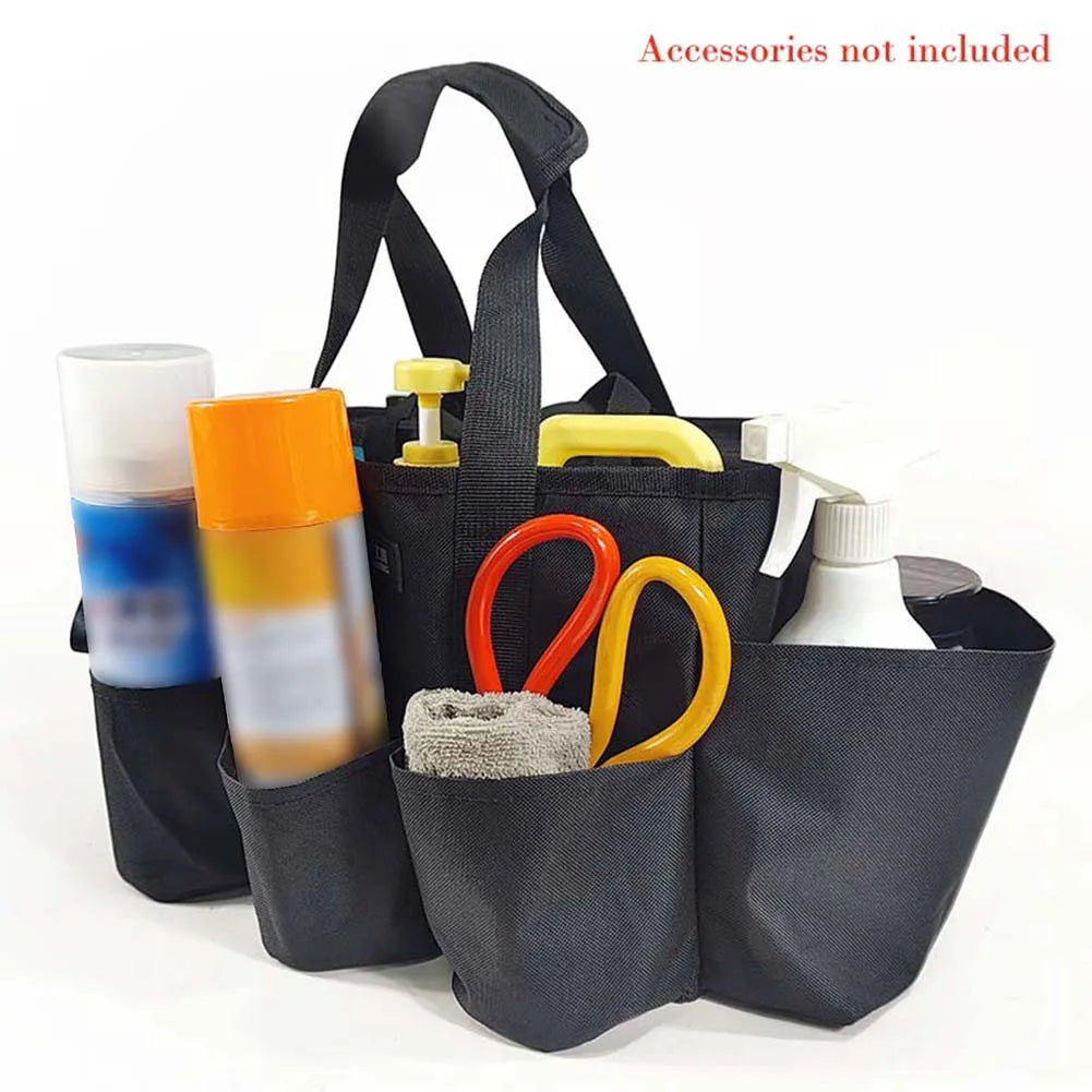 Gartentasche aus 600D Oxford-Gewebe, Werkzeugtasche mit Tragegriff und 7 Außentaschen, Organizer fur Gartenwerkzeuge
