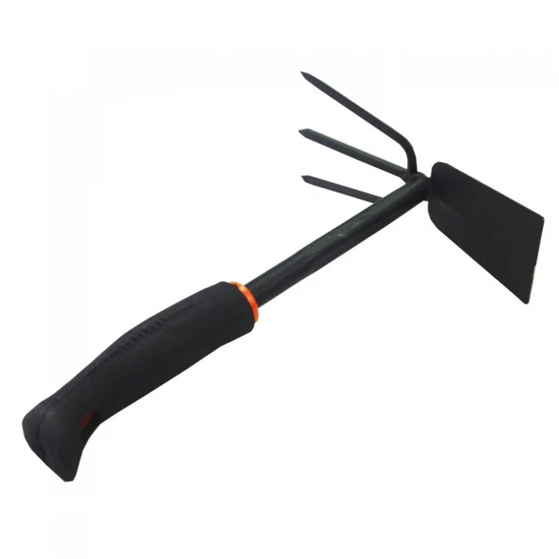 2-in-1 Gartenhacke und Handrechen aus Eisen, Handwerkzeug zum Lockern der Erde und Entfernen von Unkraut