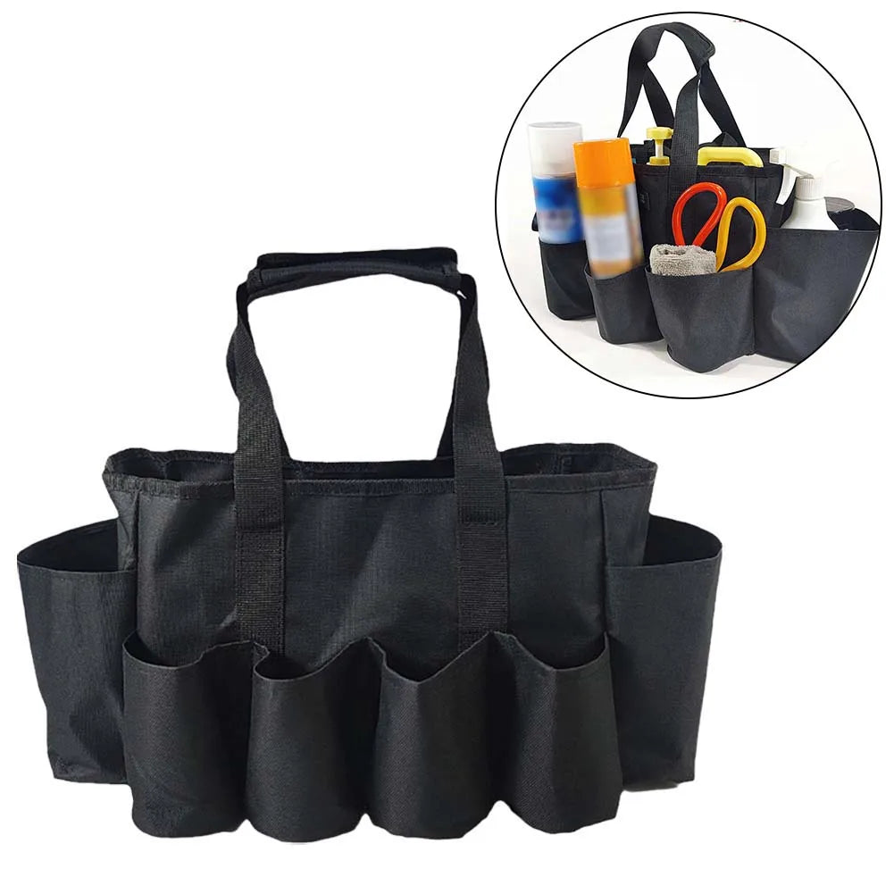 Gartentasche aus 600D Oxford-Gewebe, Werkzeugtasche mit Tragegriff und 7 Außentaschen, Organizer fur Gartenwerkzeuge