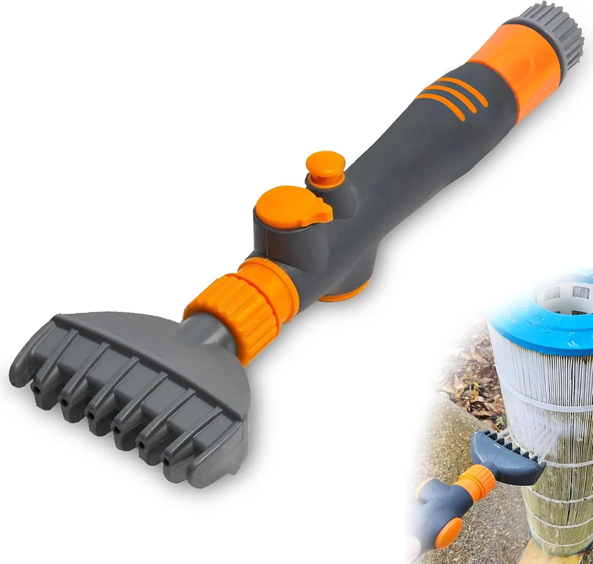 Filterreiniger fur Pool- und Whirlpoolfilter, Kartuschenfilter Reiniger mit Gartenschlauch-Anschluss